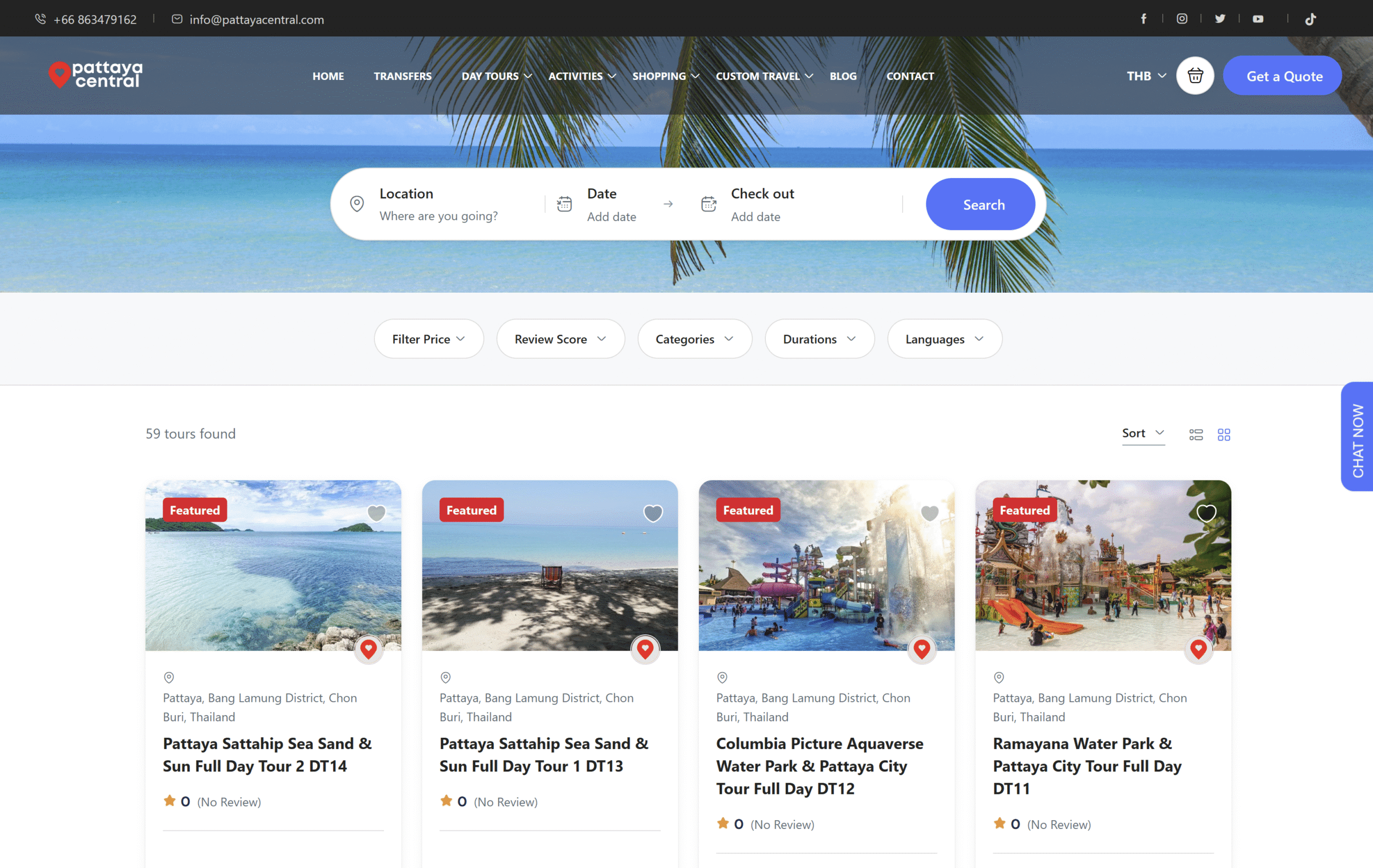 tour travel booking website development